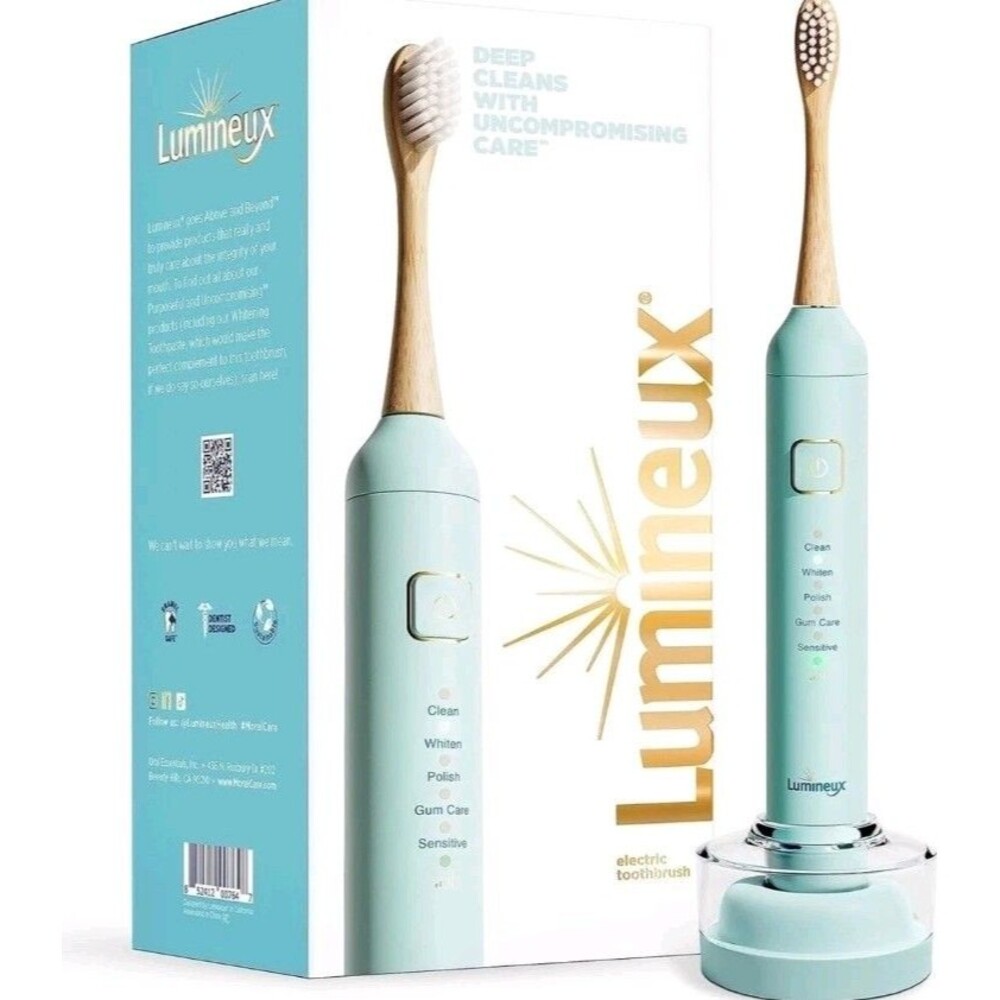 Lumineux Teeth Whitening Sonic Electric Toothbrush for Adults with 2 Soft Heads